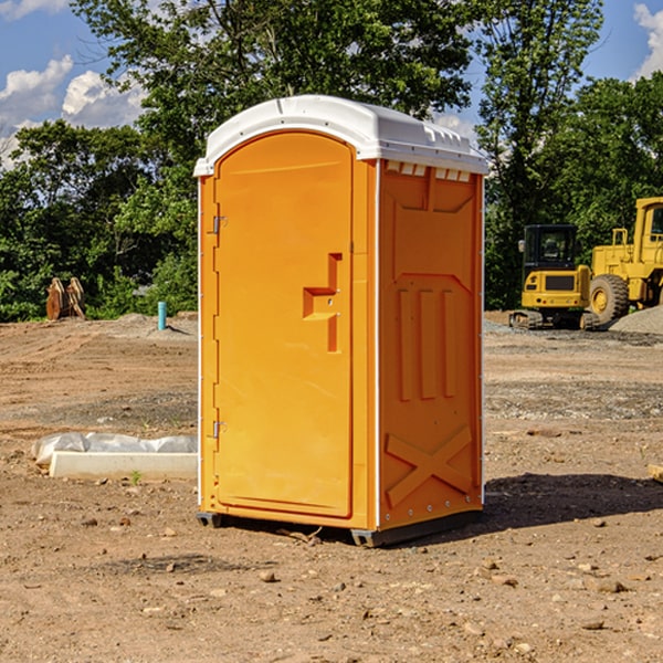 how often are the porta potties cleaned and serviced during a rental period in Modest Town